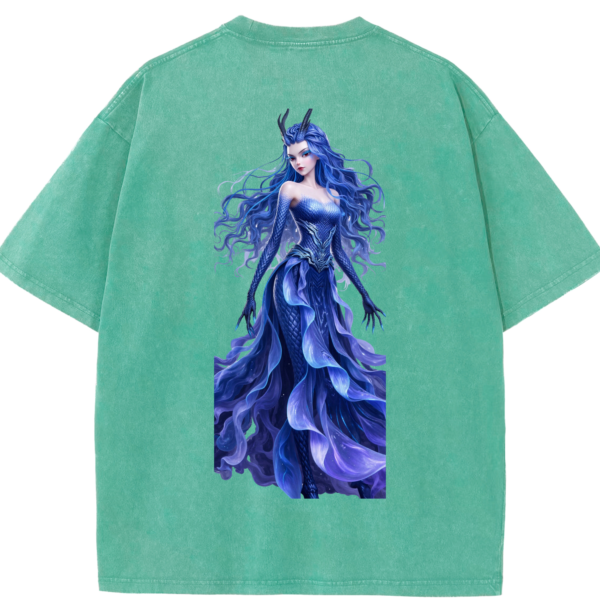 （画像用） Ne Zha 2 ナタ 魔童の大暴れ 綿100% ヴィンテージ風 半袖Tシャツ（背面プリント）